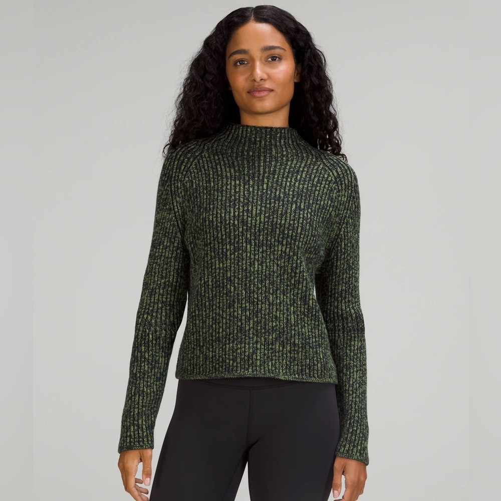 Lululemon cotton cashmere blend mock neck sweater - size 4